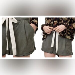 Aritzia Wilfred Allegra Linen Blend Green Shorts